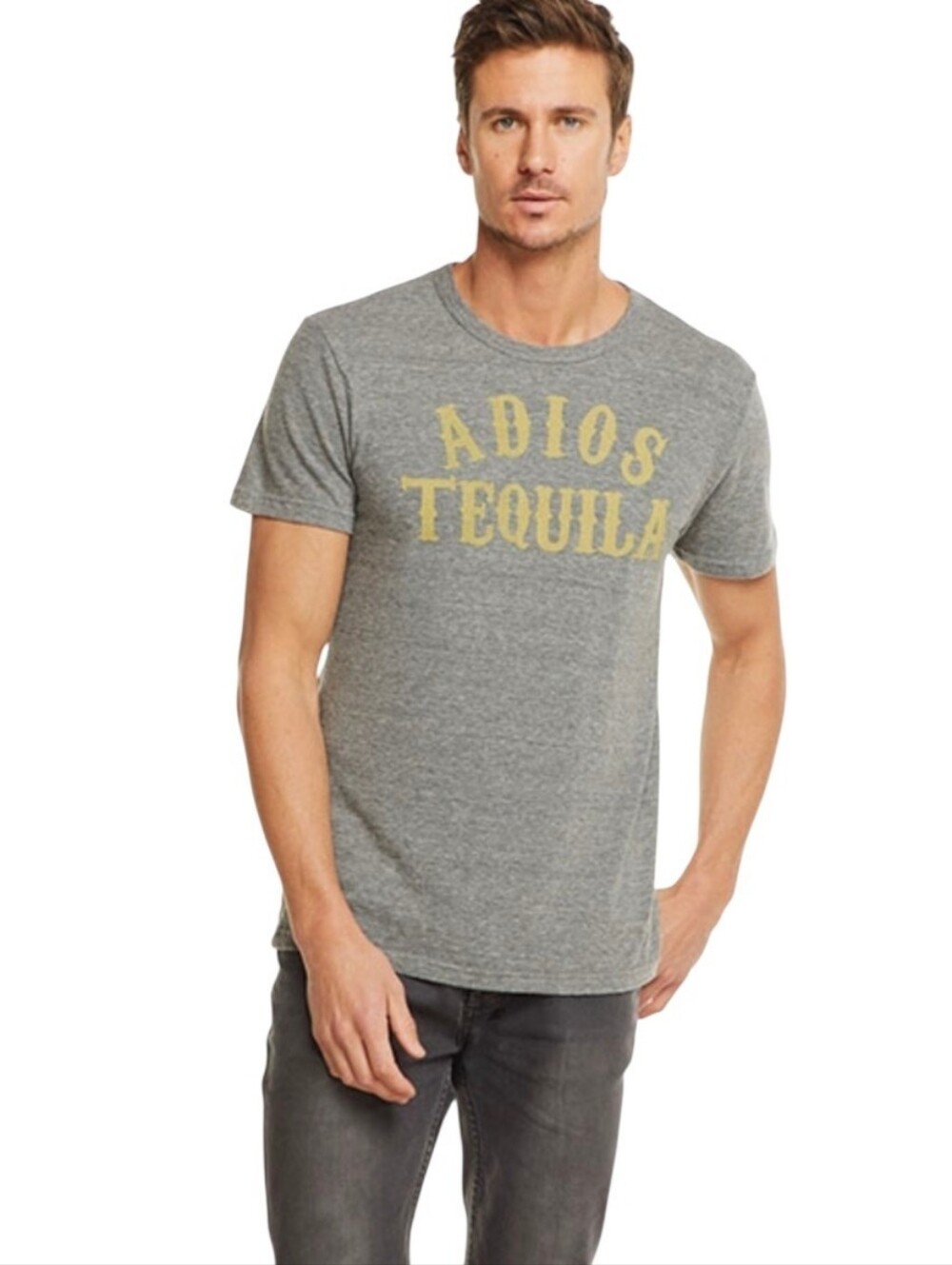 Chaser Adios Tequila Grey Graphic Tee Sz L